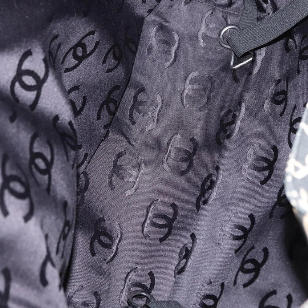 CHANEL Bysy Line Boston Bag Canvas Black CC Auth bs30986 - Picture 11 of 16